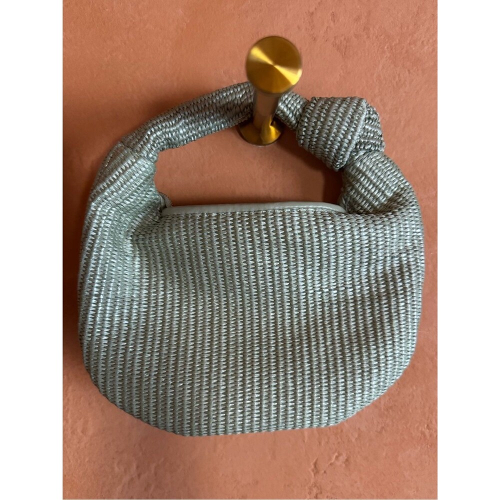 Melie Bianco Woven Knot Handle Cool Color Mini Handbag
